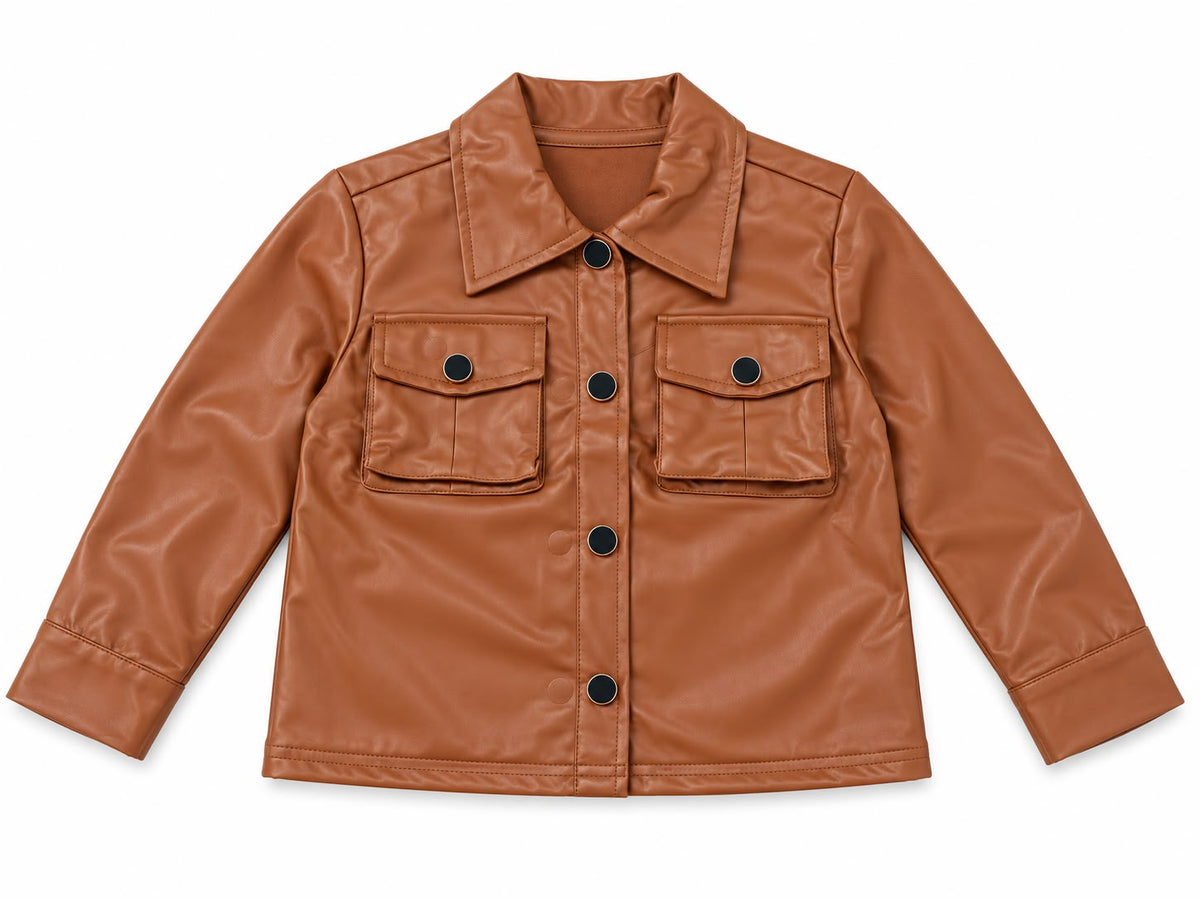 Set Niña de 2 Piezas Efecto Piel con Falda de Pliegues- OFERTA