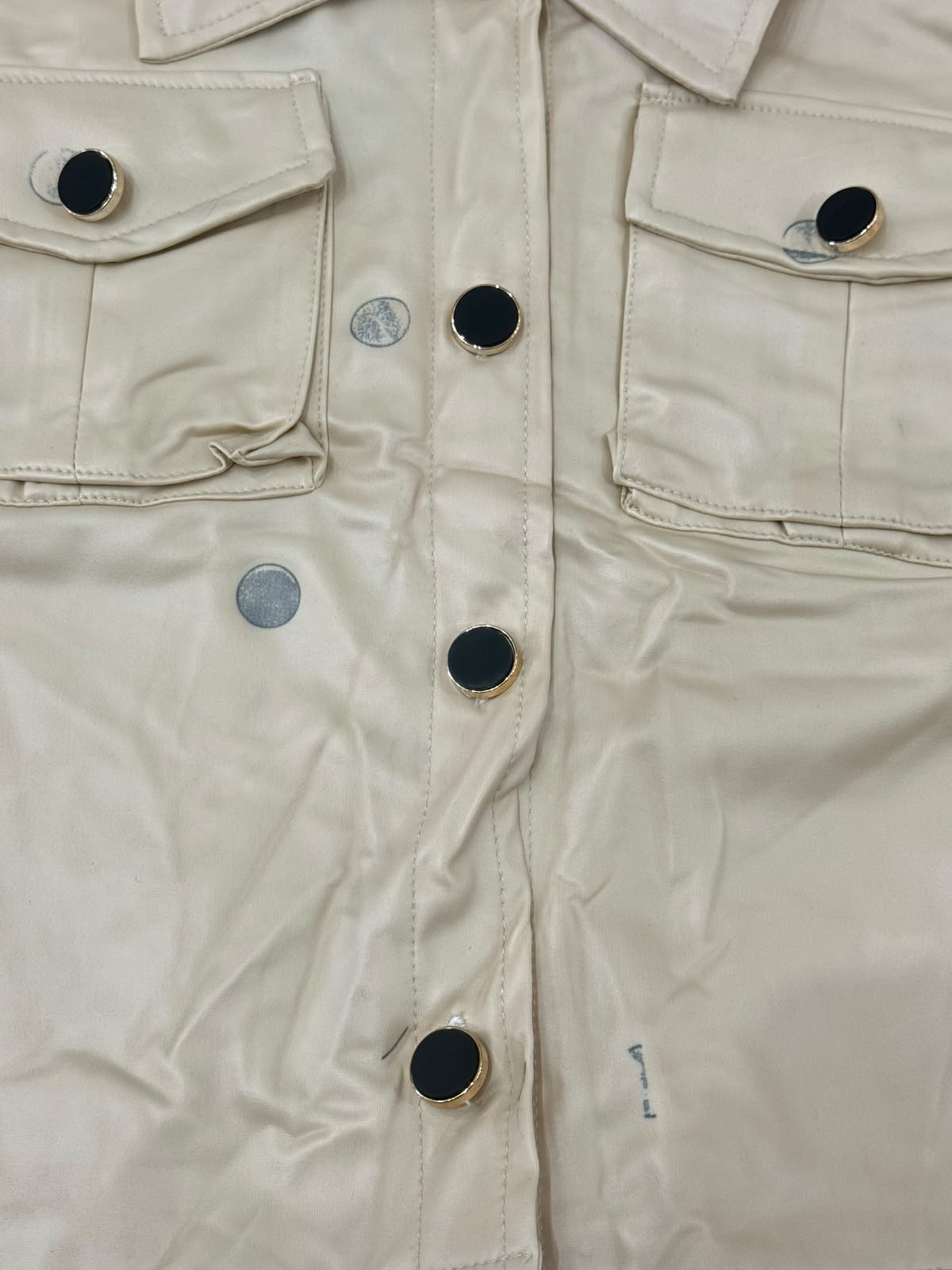 Set niña de 2 piezas con saco y falda de tablones en efecto piel