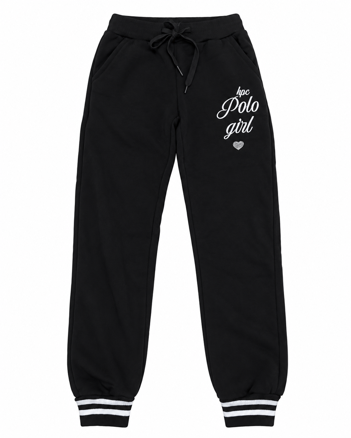 Set niña negro con sudadera de capucha, detalles brillantes y pantalón jogger