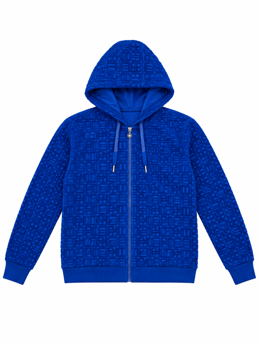 Set niña azul rey con sudadera de capucha y pantalón de pierna recta