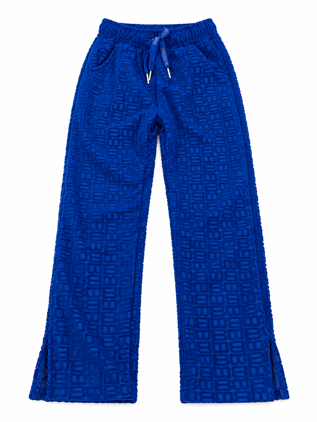 Set niña azul rey con sudadera de capucha y pantalón de pierna recta