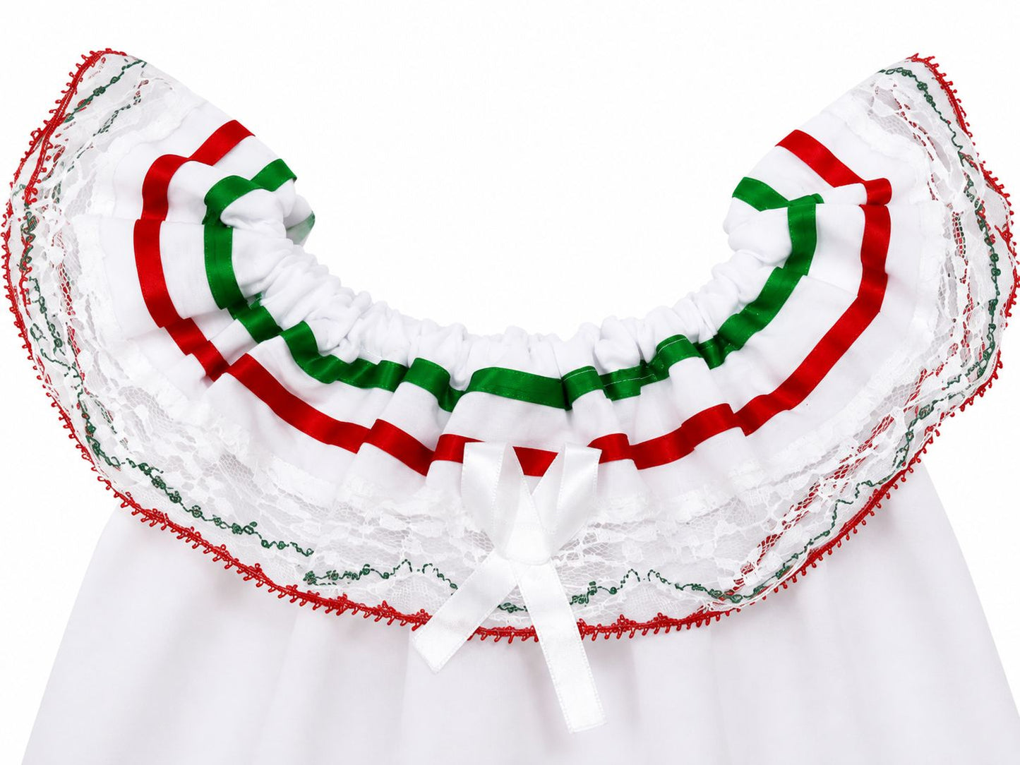 Blusa patrio infantil blanca tricolor 🇲🇽