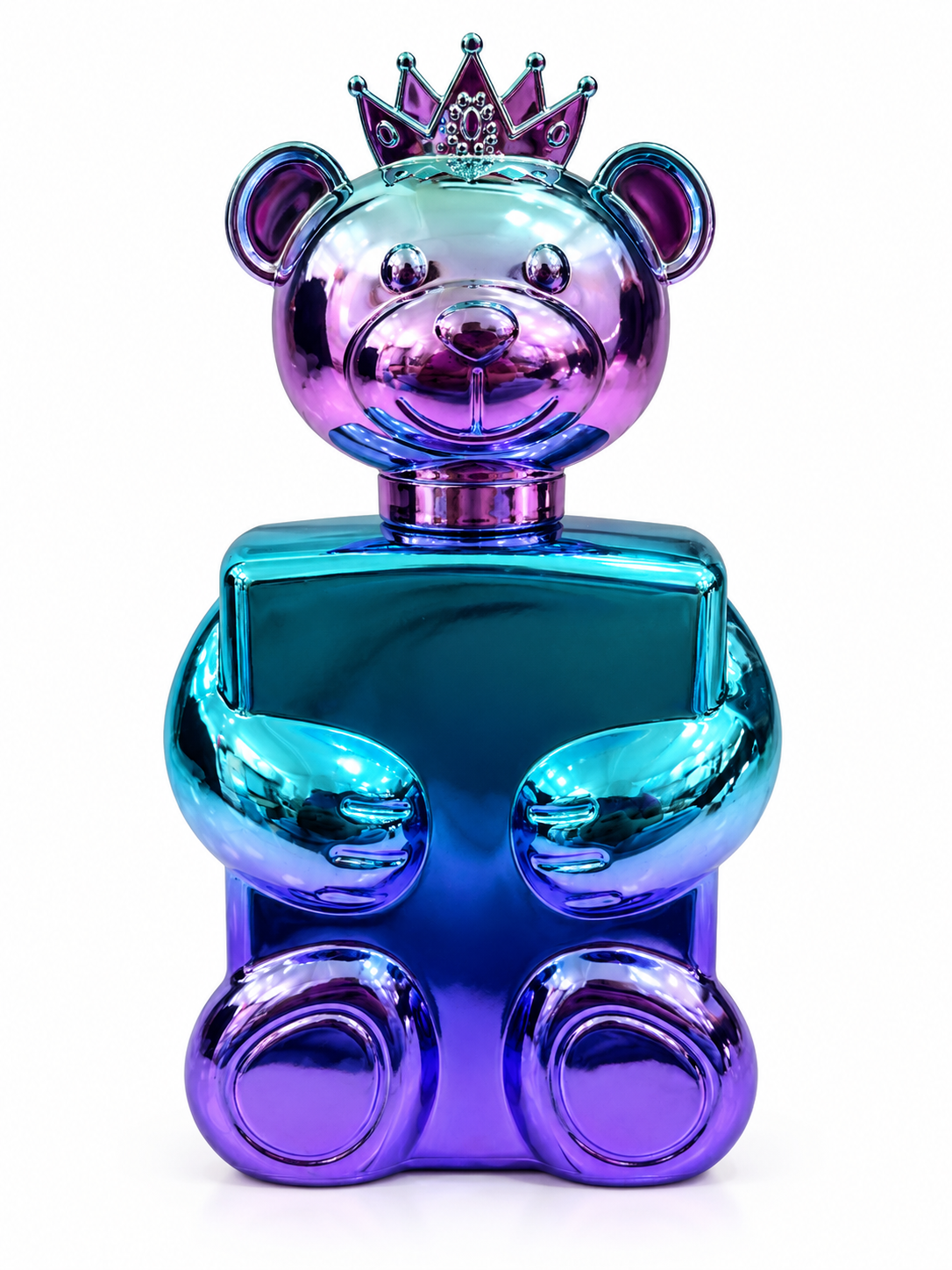 Perfume dama con frasco de osito y corona 💜✨