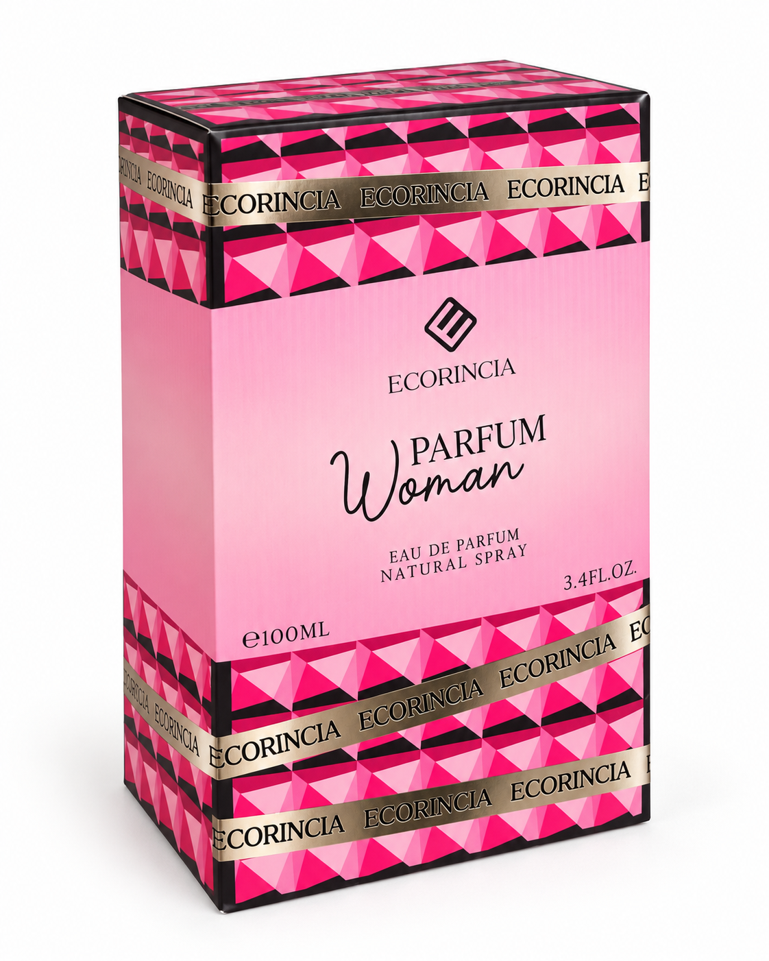 Perfume dama con frasco rosa y moño decorativo
