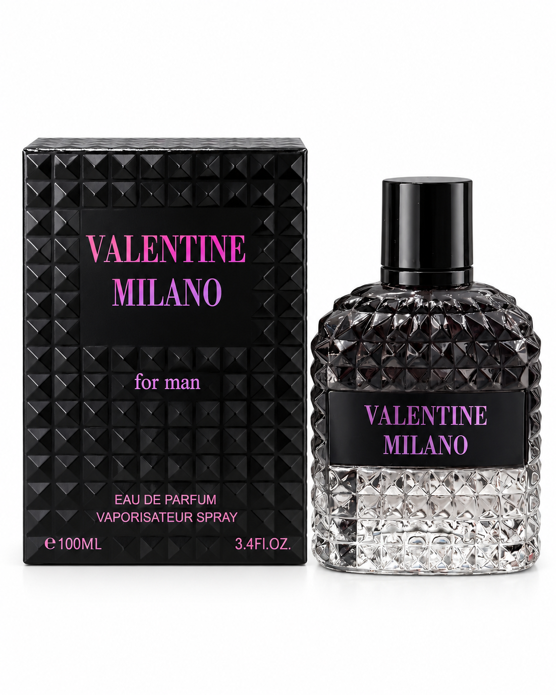 Perfume caballero con frasco texturizado y diseño elegante