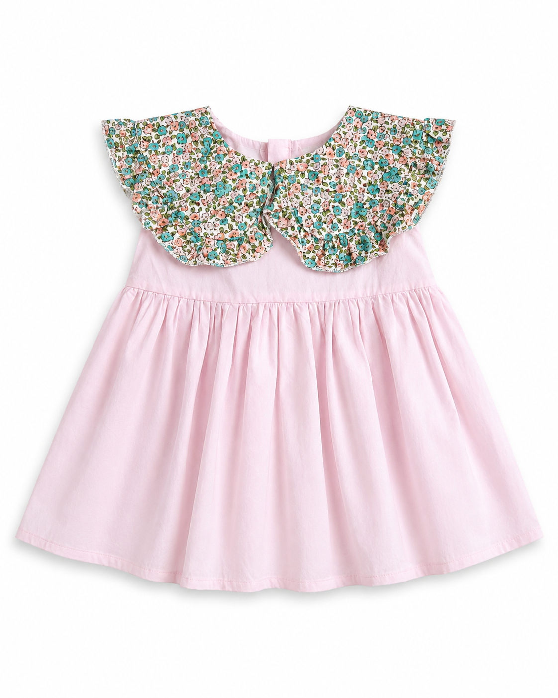 Vestido niña meses con cuello floral amplio