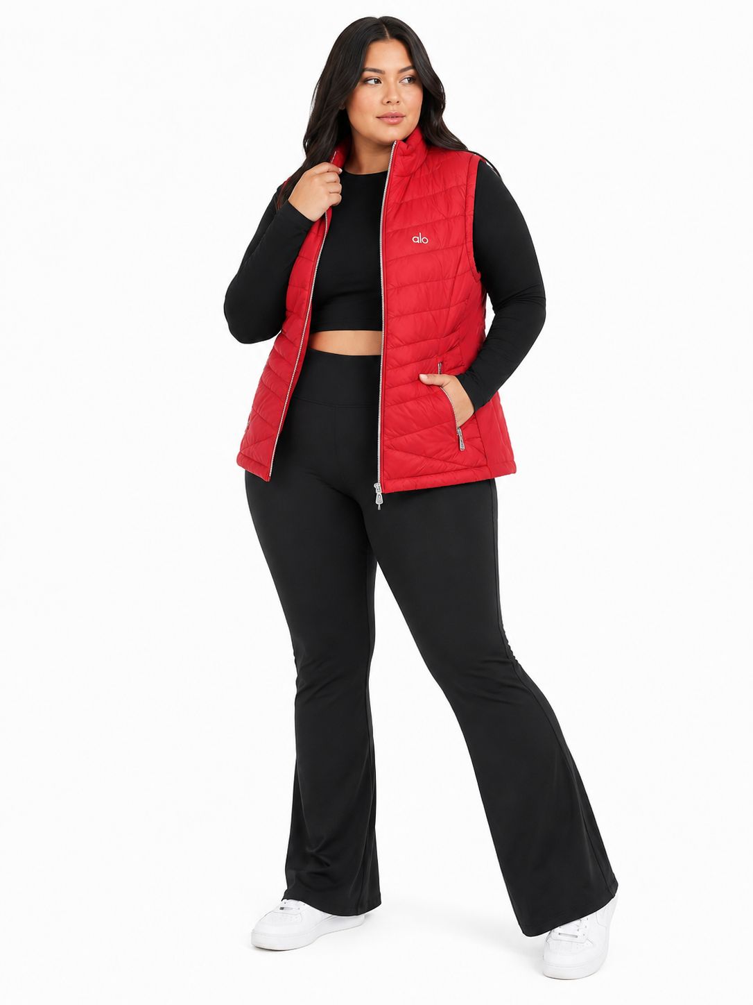 Set dama 3 piezas – Chaleco rojo, blusa y pantalón