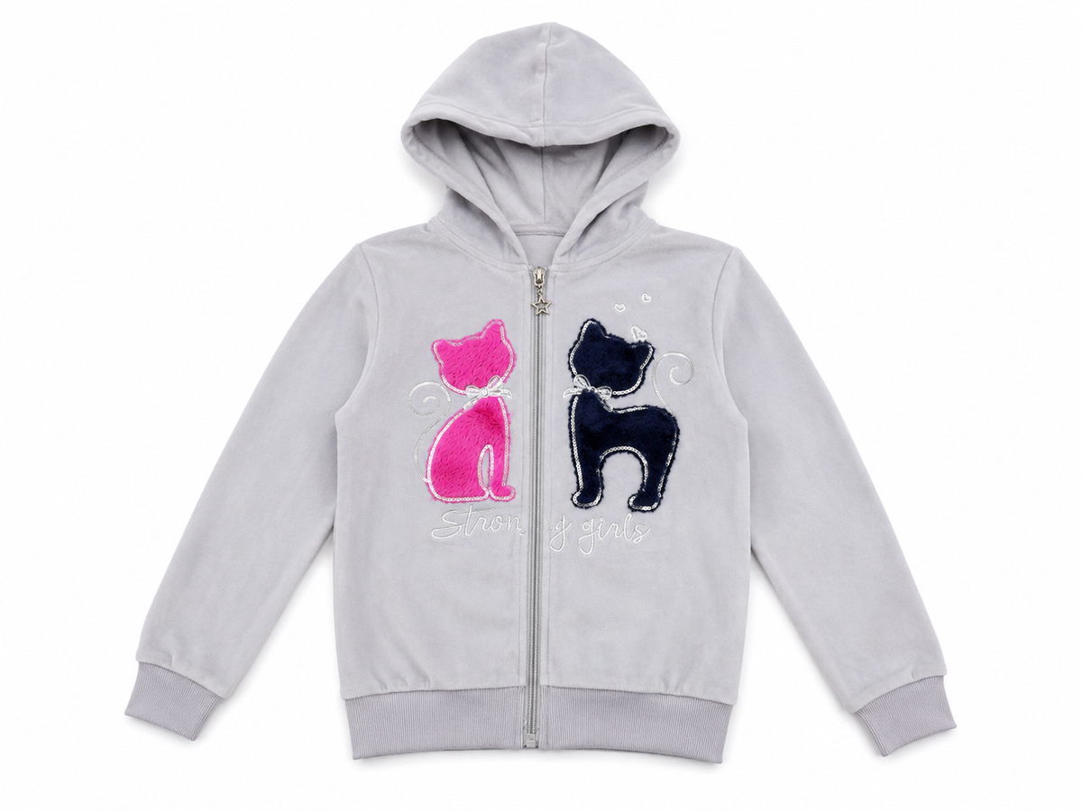 Set niña deportivo gris y azul marino 🩷🐱