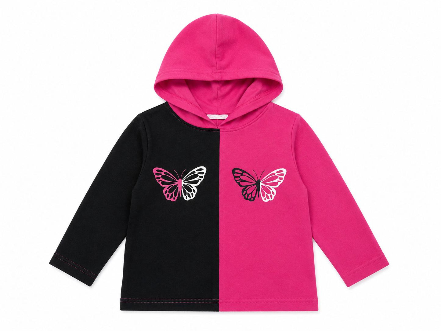 Set niña 3 piezas rosa y negro con mariposas
