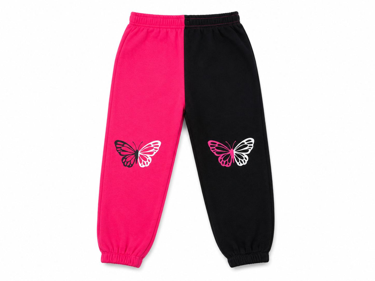 Set niña 3 piezas rosa y negro con mariposas