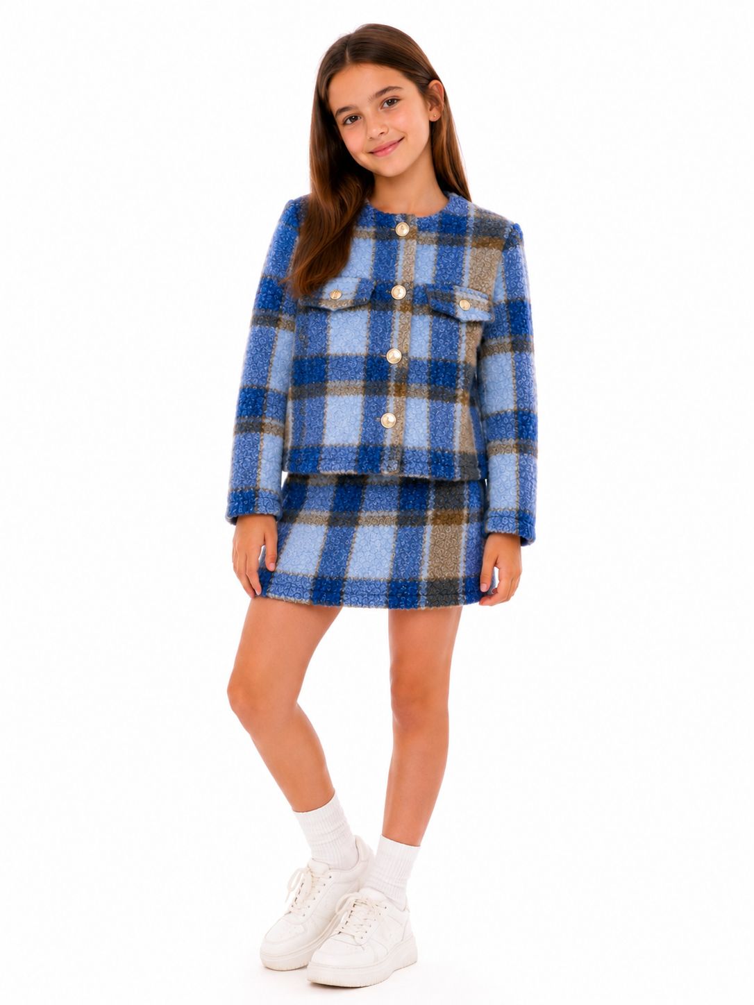 Set niña 2 piezas a cuadros azul