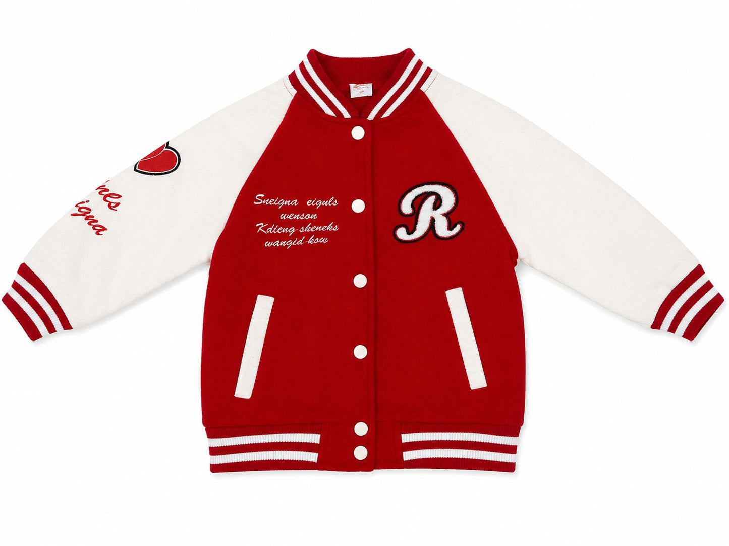 Set niña 3 piezas chamarra varsity, blusa y pantalón jogger ❤️🖤🤍