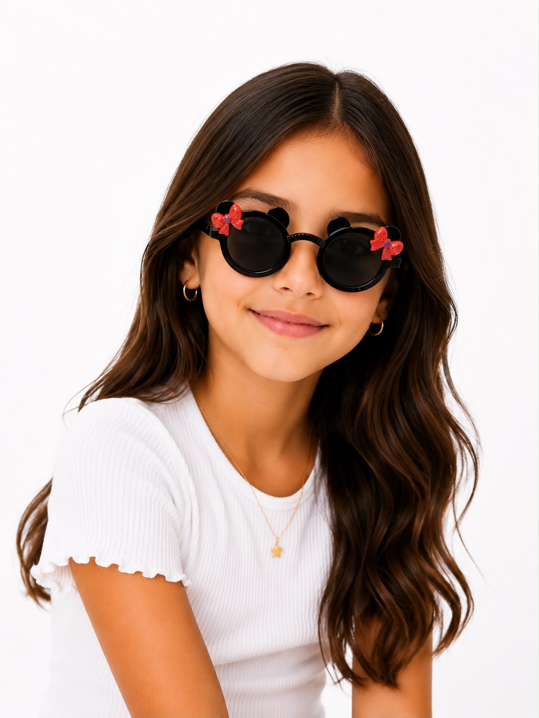 Lentes Infantiles Negros – Diseño con moñitos rojos 🖤🎀🕶️
