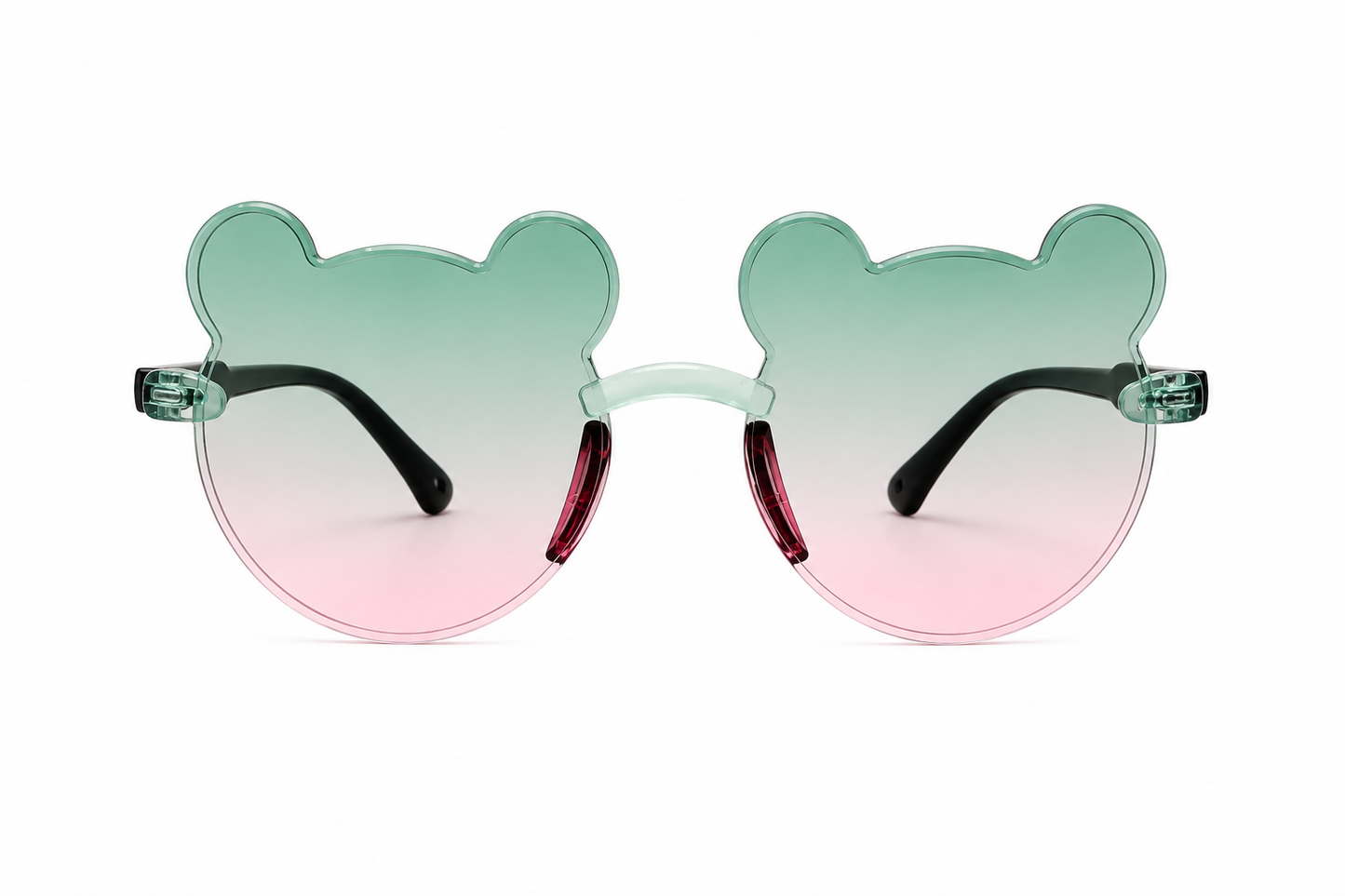 Lentes niña con diseño de osito degradado verde y rosa