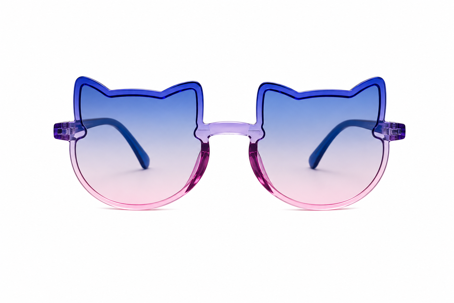 Lentes niña con diseño de gatito degradado azul y rosa