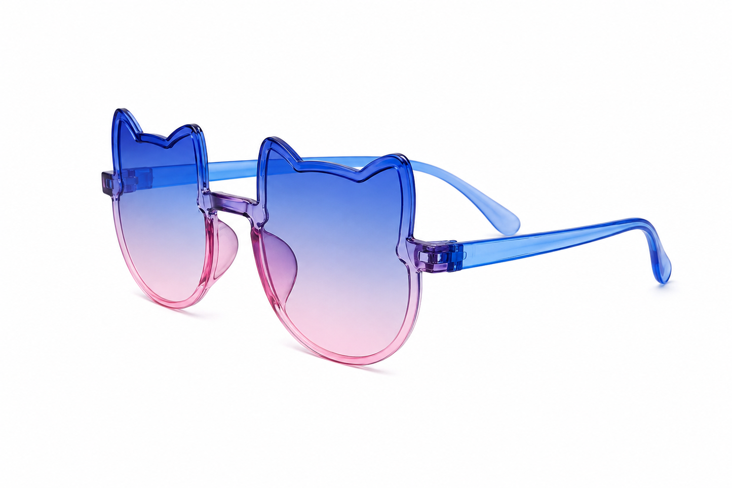 Lentes niña con diseño de gatito degradado azul y rosa