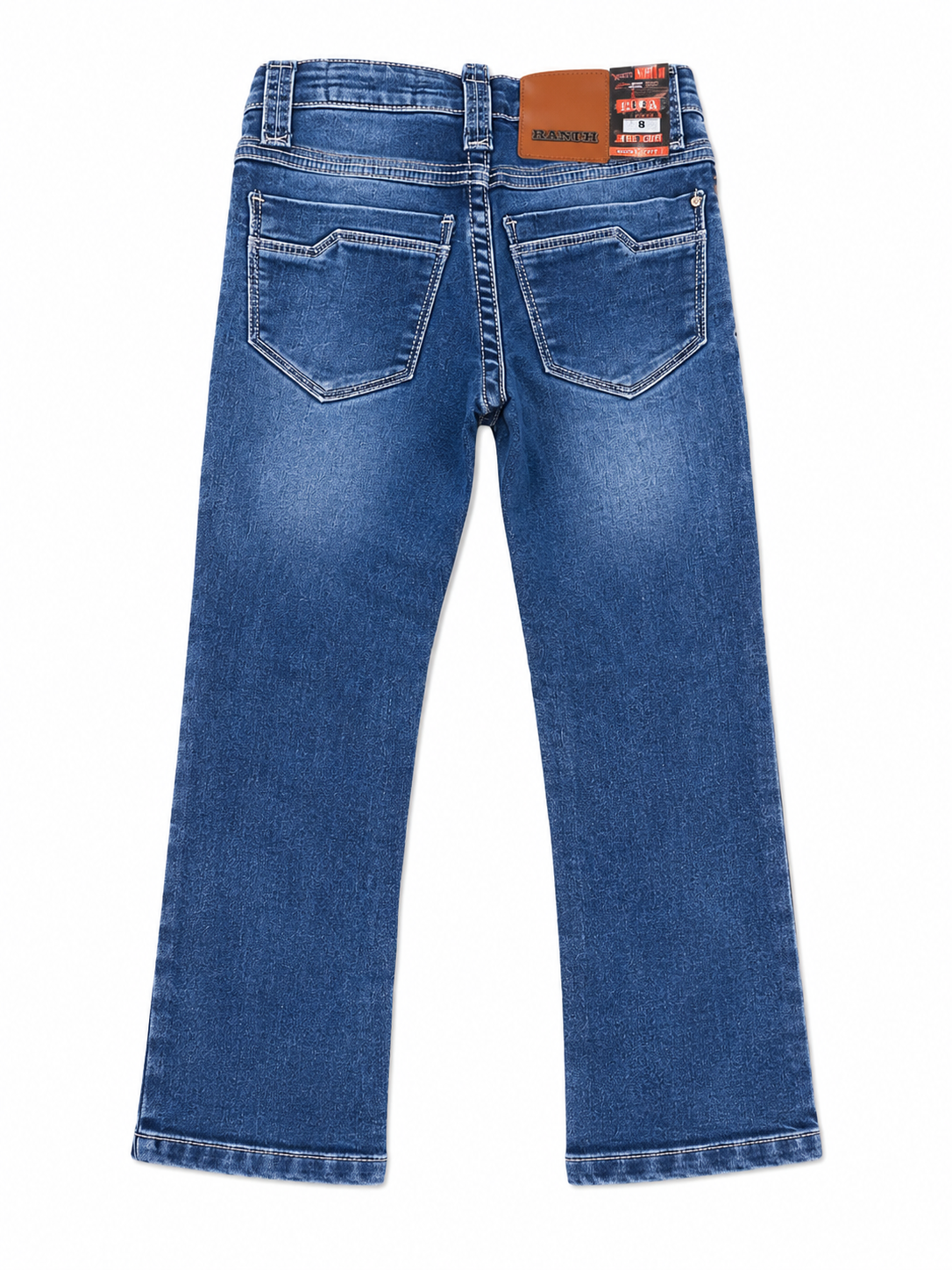 Pantalón niño de mezclilla azul corte botcut