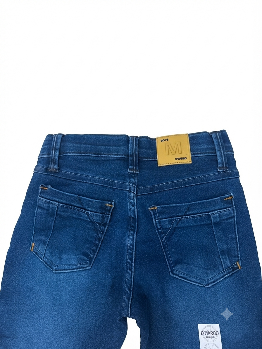 Pantalón niño de mezclilla azul oscuro