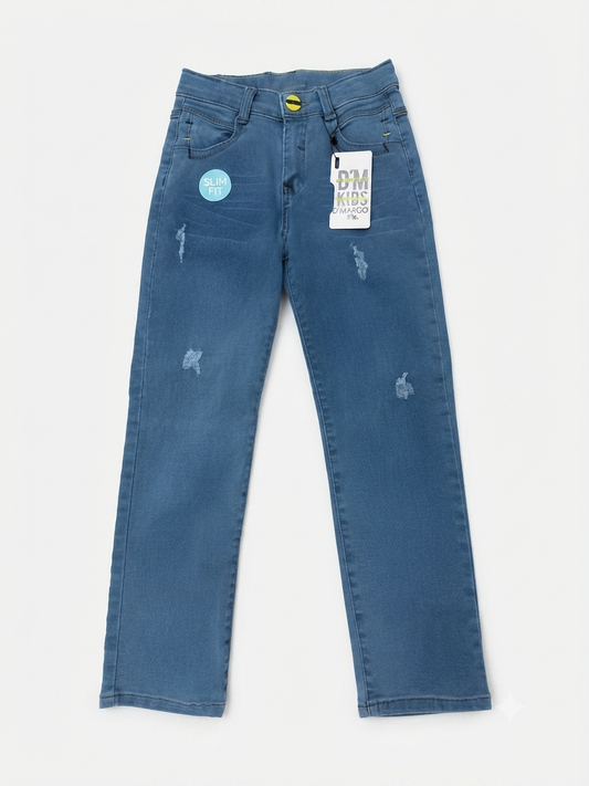Pantalón niño slim fit de mezclilla azul