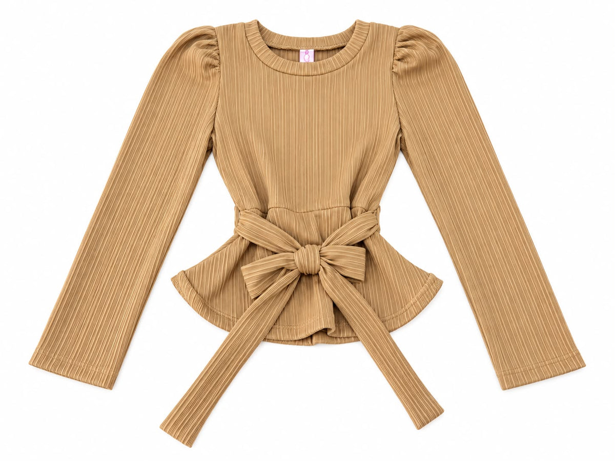 Set niña de blusa con moño y pantalón de pierna ancha 🎀