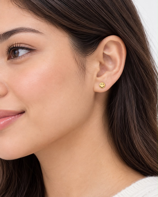 Aretes dama carita feliz dorada 😊✨