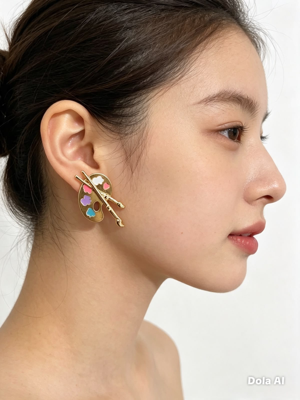 Aretes dama Paleta de Pintura Dorados🎨
