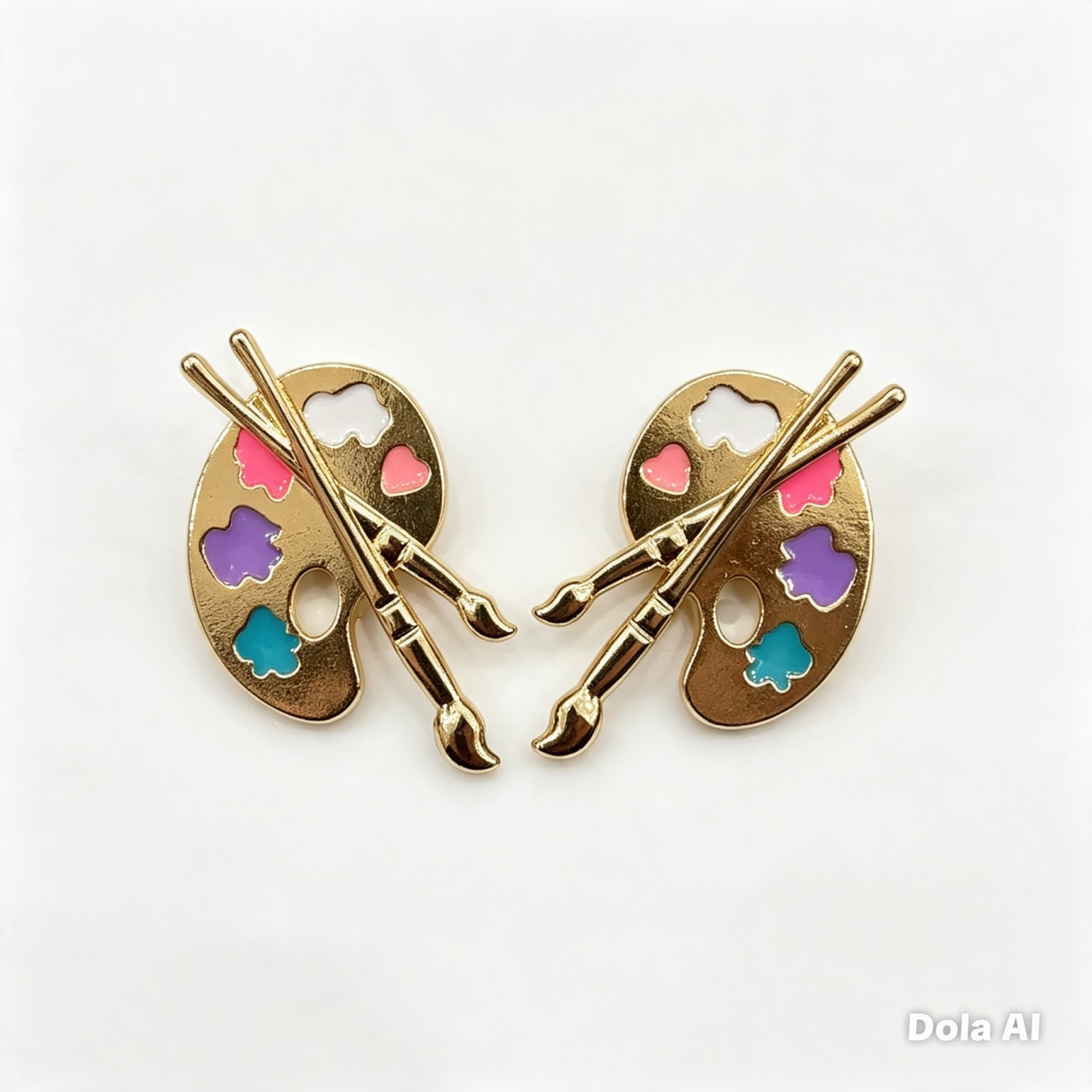 Aretes dama Paleta de Pintura Dorados🎨