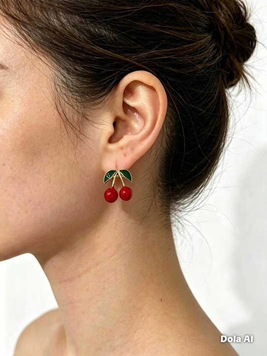 🍒 Aretes dama Cerezas