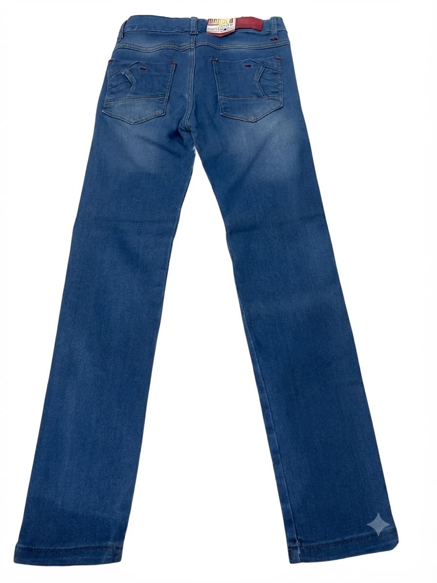 Pantalón niño de mezclilla azul medio – Corte recto