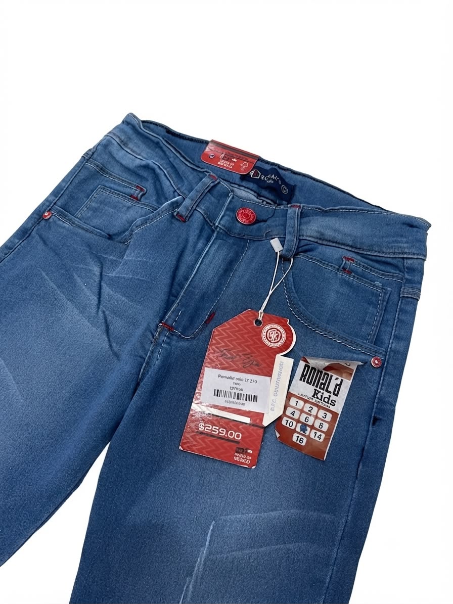 Pantalón niño de mezclilla azul medio – Corte recto