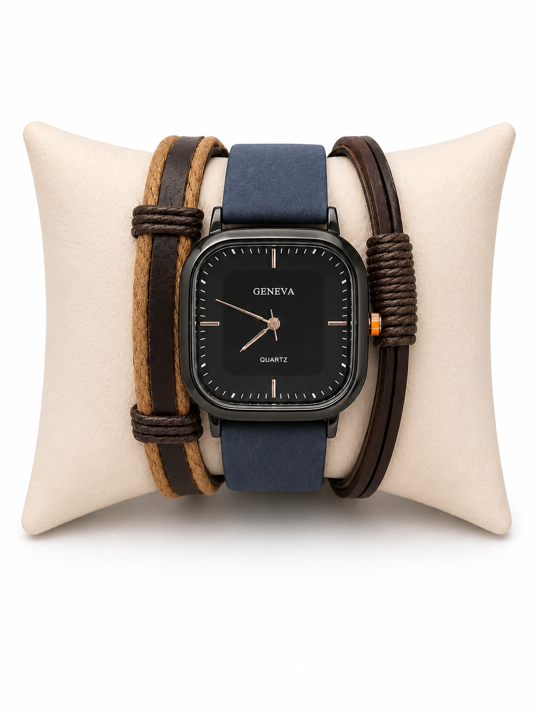Set reloj Caballero GENEV@ QU@ARTZ AZUL
