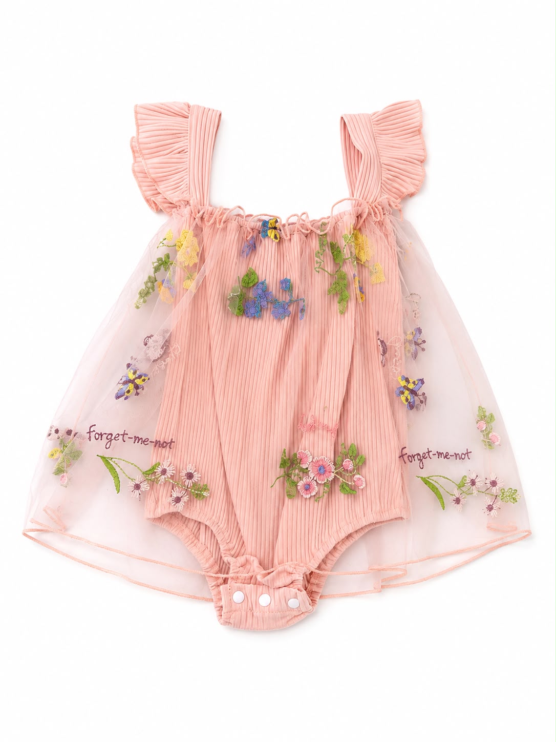 Set bebé meses con tul bordado floral