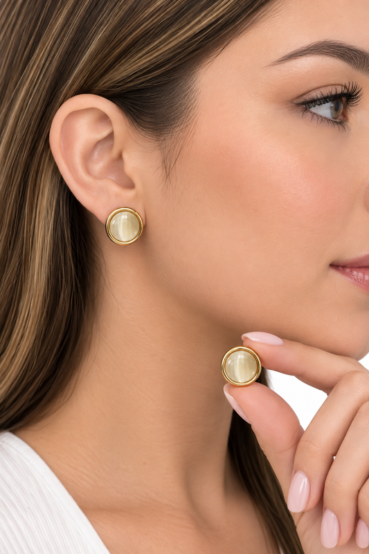 ✨ Aretes Dama Golden Pearl