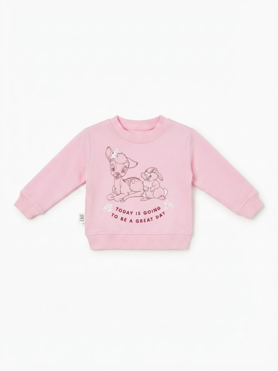 Set niña sudadera y pantalón estampado rosa