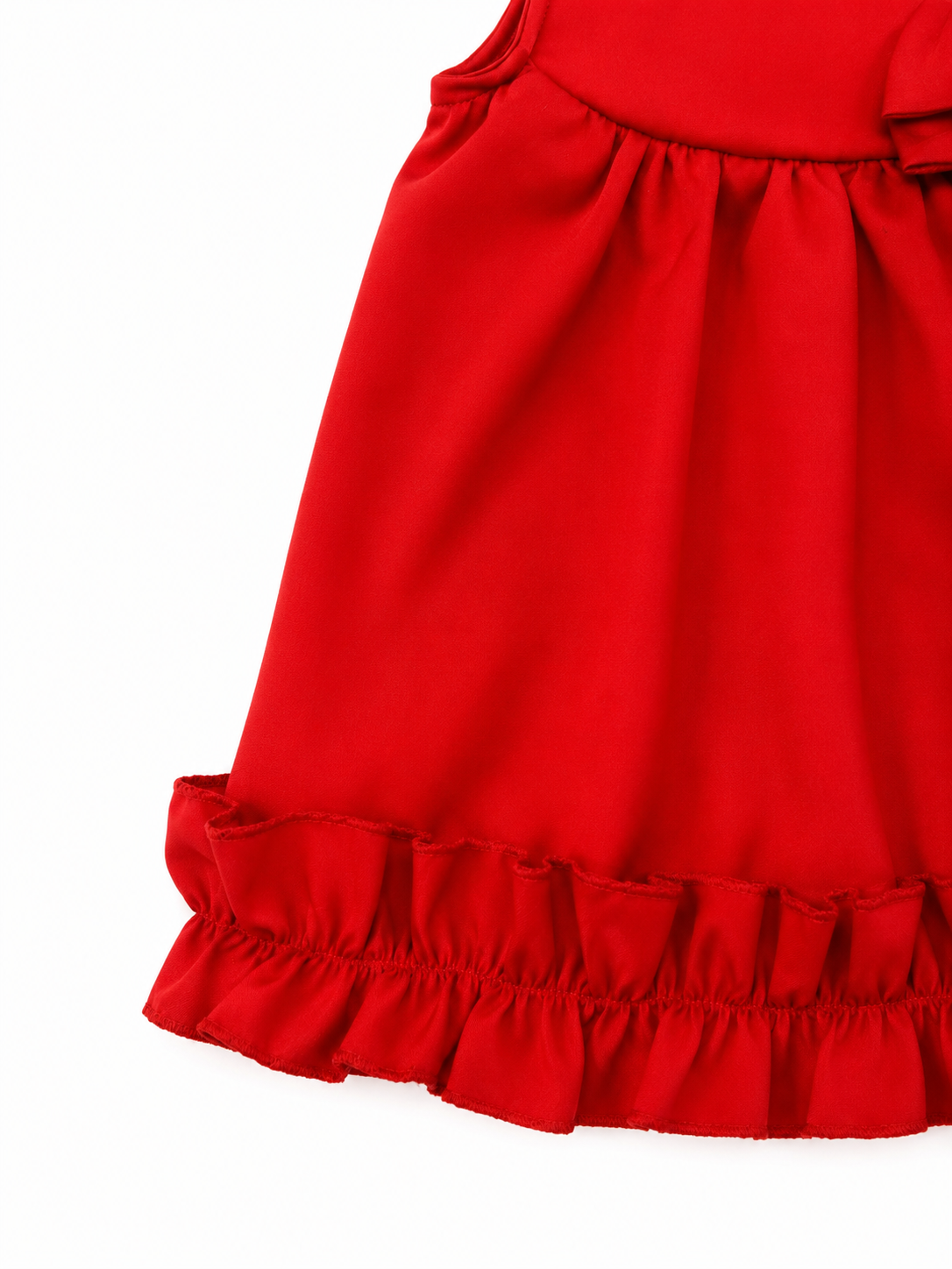 Vestido niña con moño decorativo rojo
