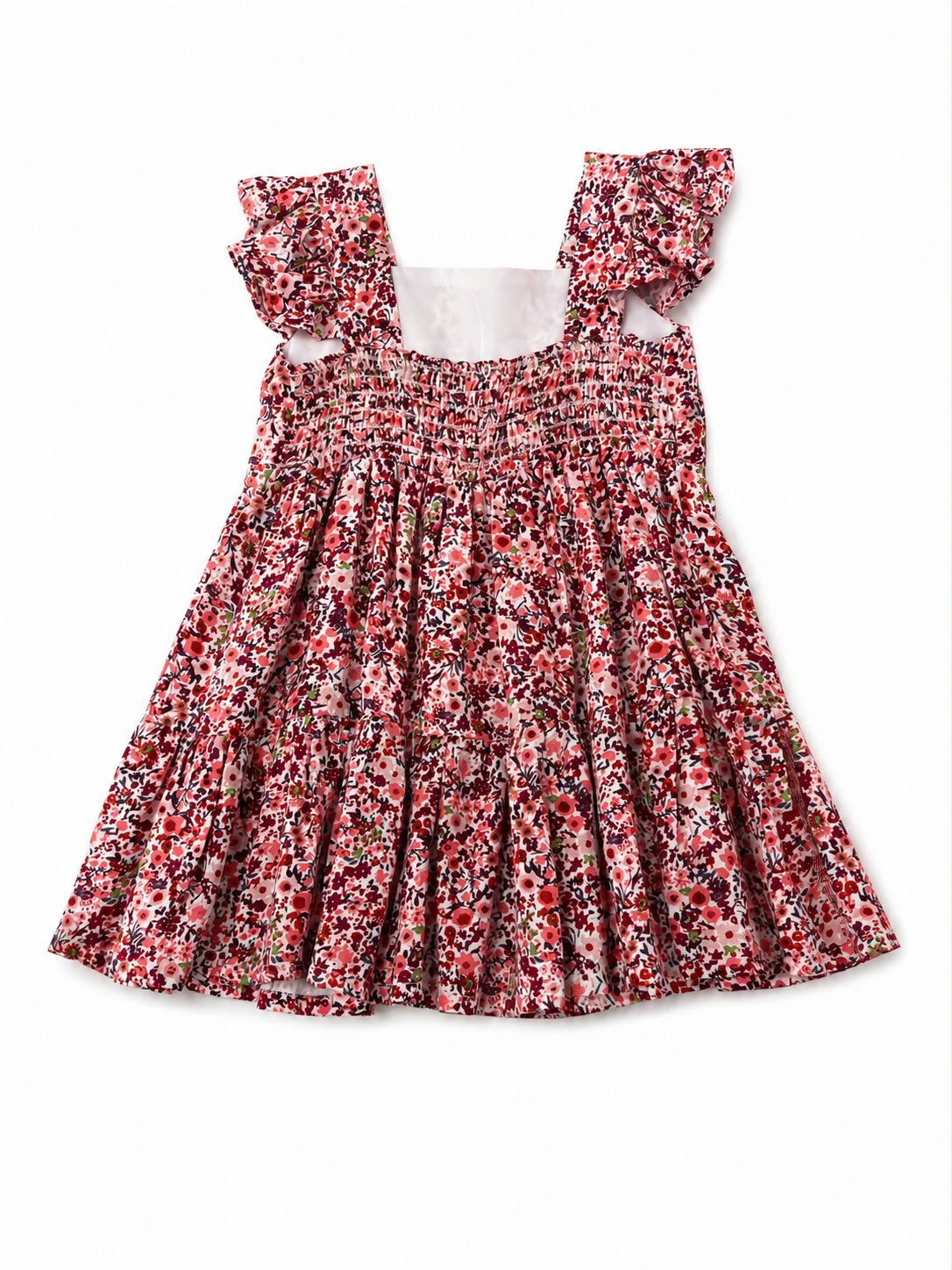 Vestido niña estampado floral rojo