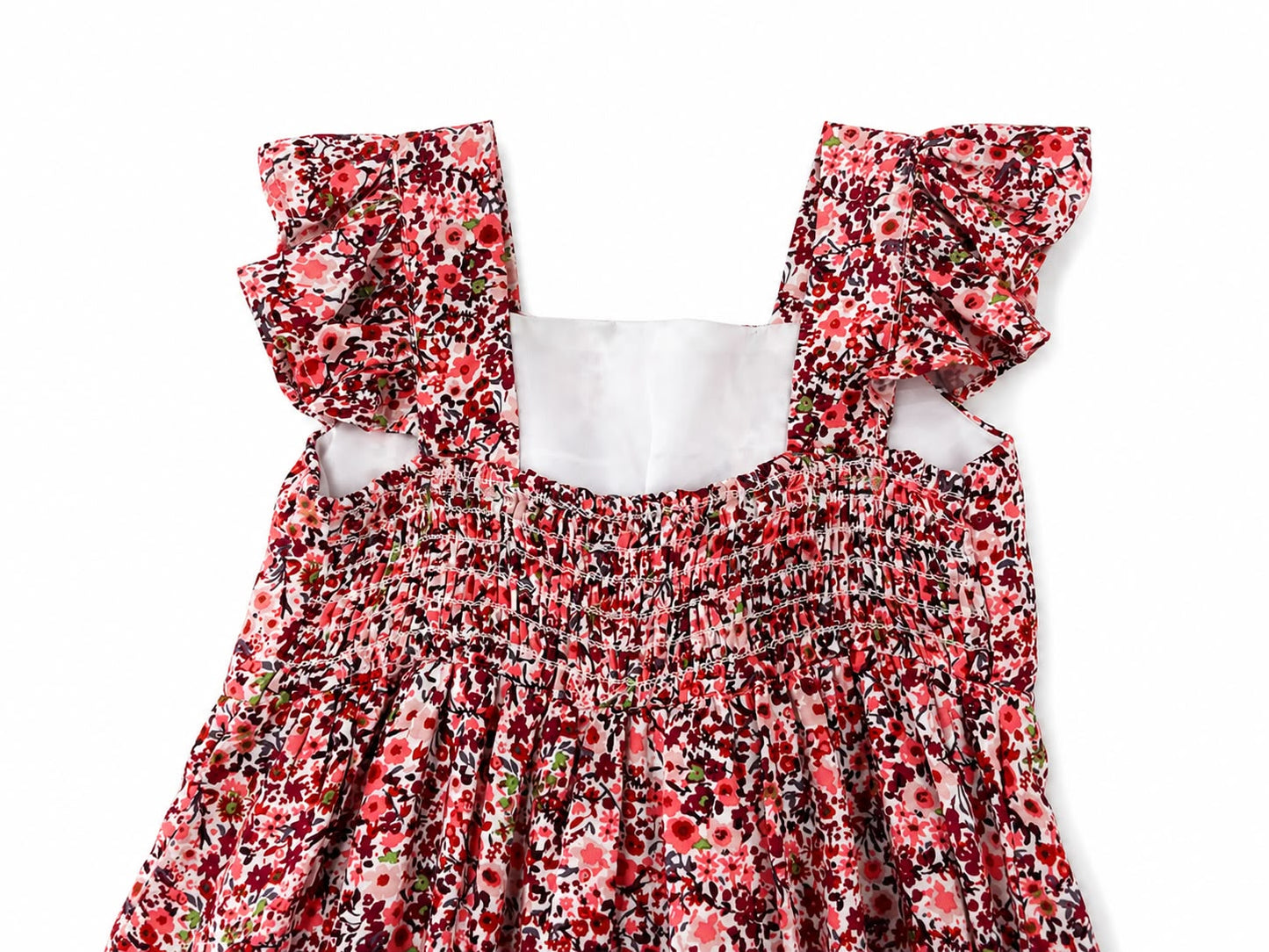 Vestido niña estampado floral rojo