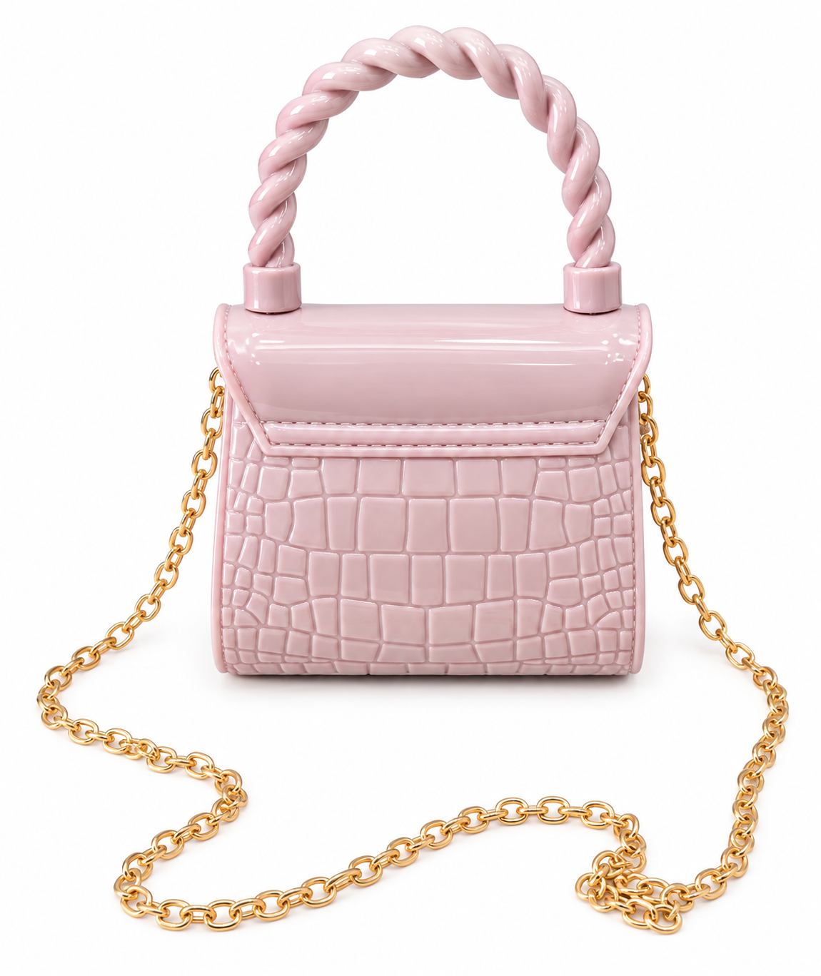 Bolsa infantil rosa con cadena dorada 🎀✨