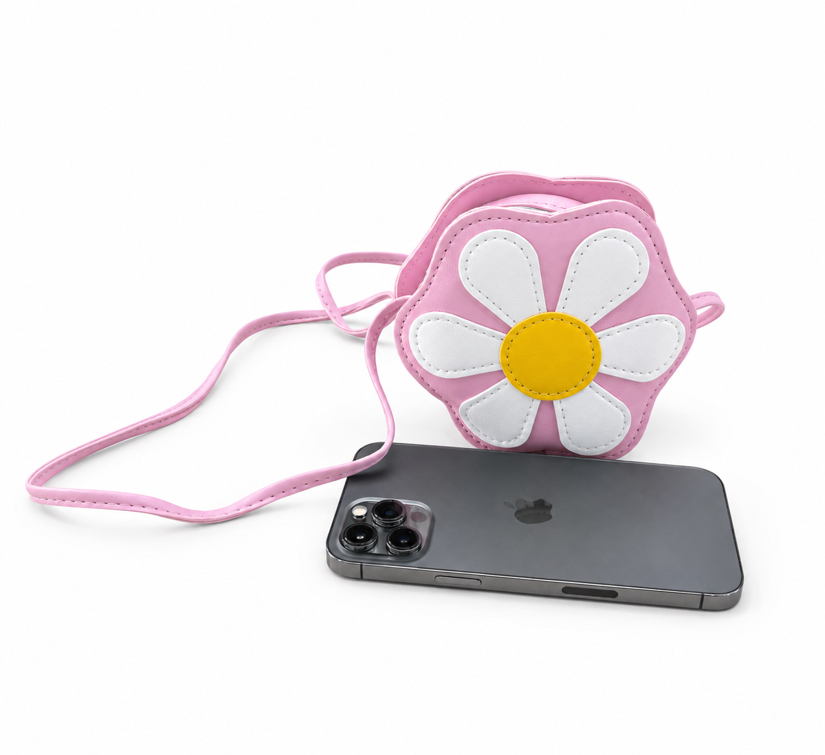 Bolsa infantil rosa con diseño de flor 🌸💗