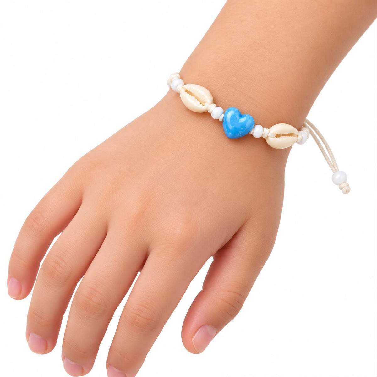 Pulsera niña con corazón y conchitas 🐚💕