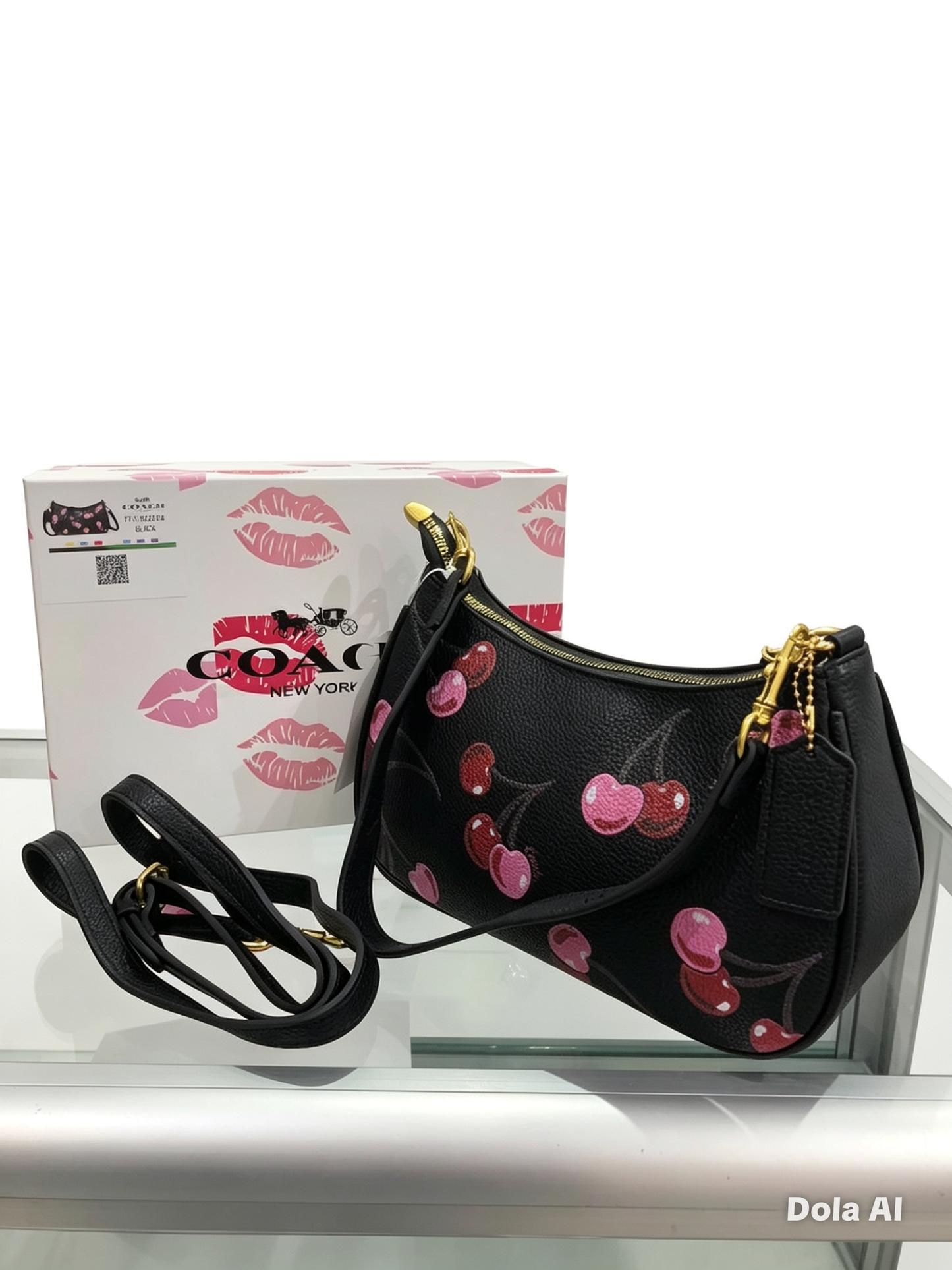 Bolsa Dama CO@CH NEGR@ DE CEREZ@