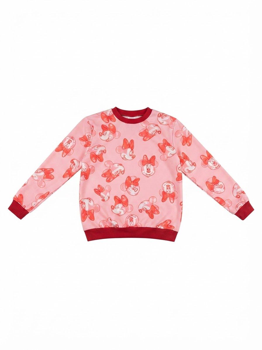 Set niña rosa estampado con sudadera y pantalón jogger
