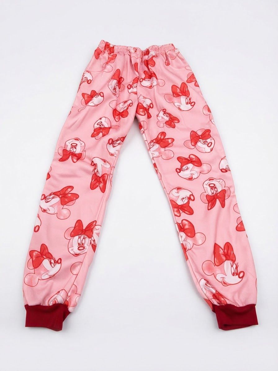 Set niña rosa estampado con sudadera y pantalón jogger