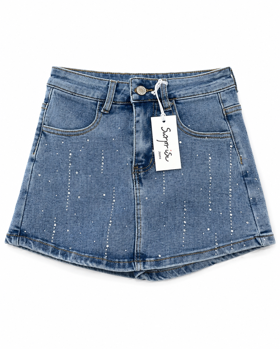 Short dama de mezclilla con detalles brillantes
