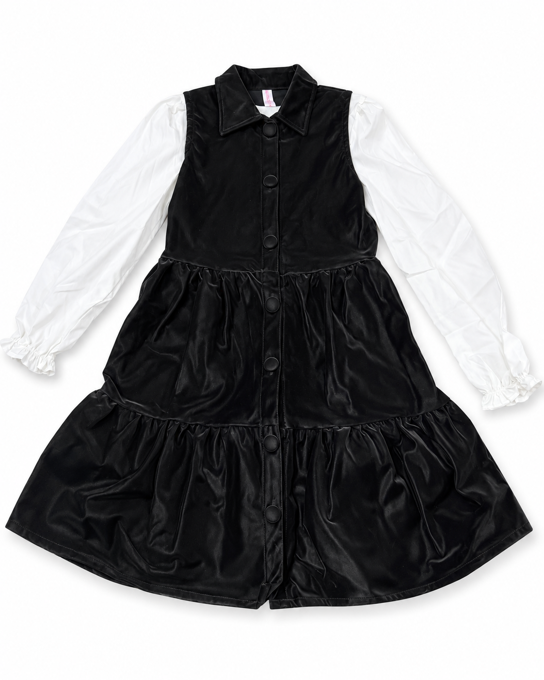 Set niña con vestido negro y blusa blanca 🖤🤍