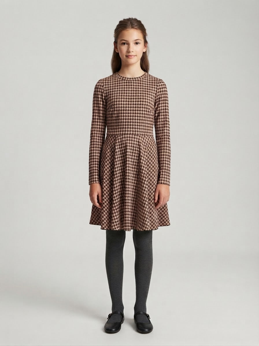 Vestido niña de cuadros en tonos café 🤎✨