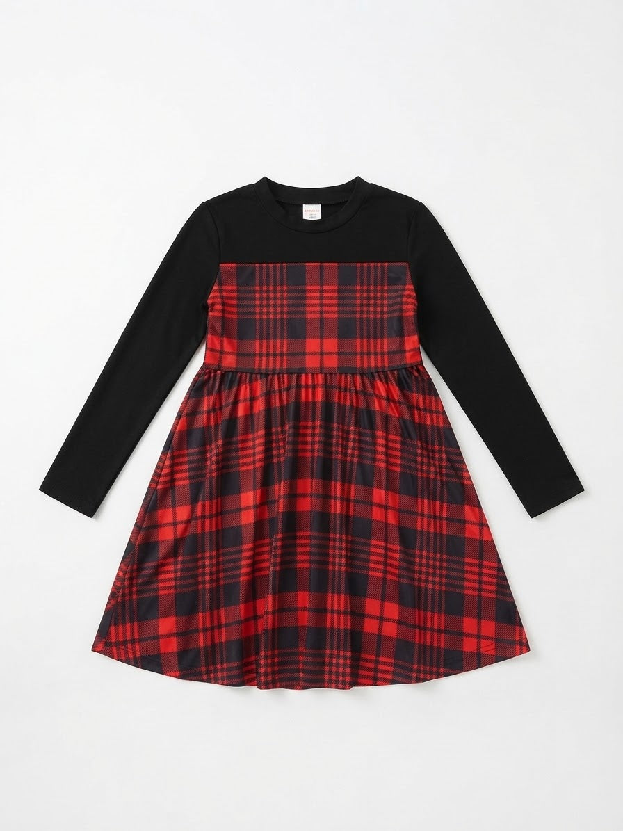 Vestido niña a cuadros rojo y negro ❤️🖤