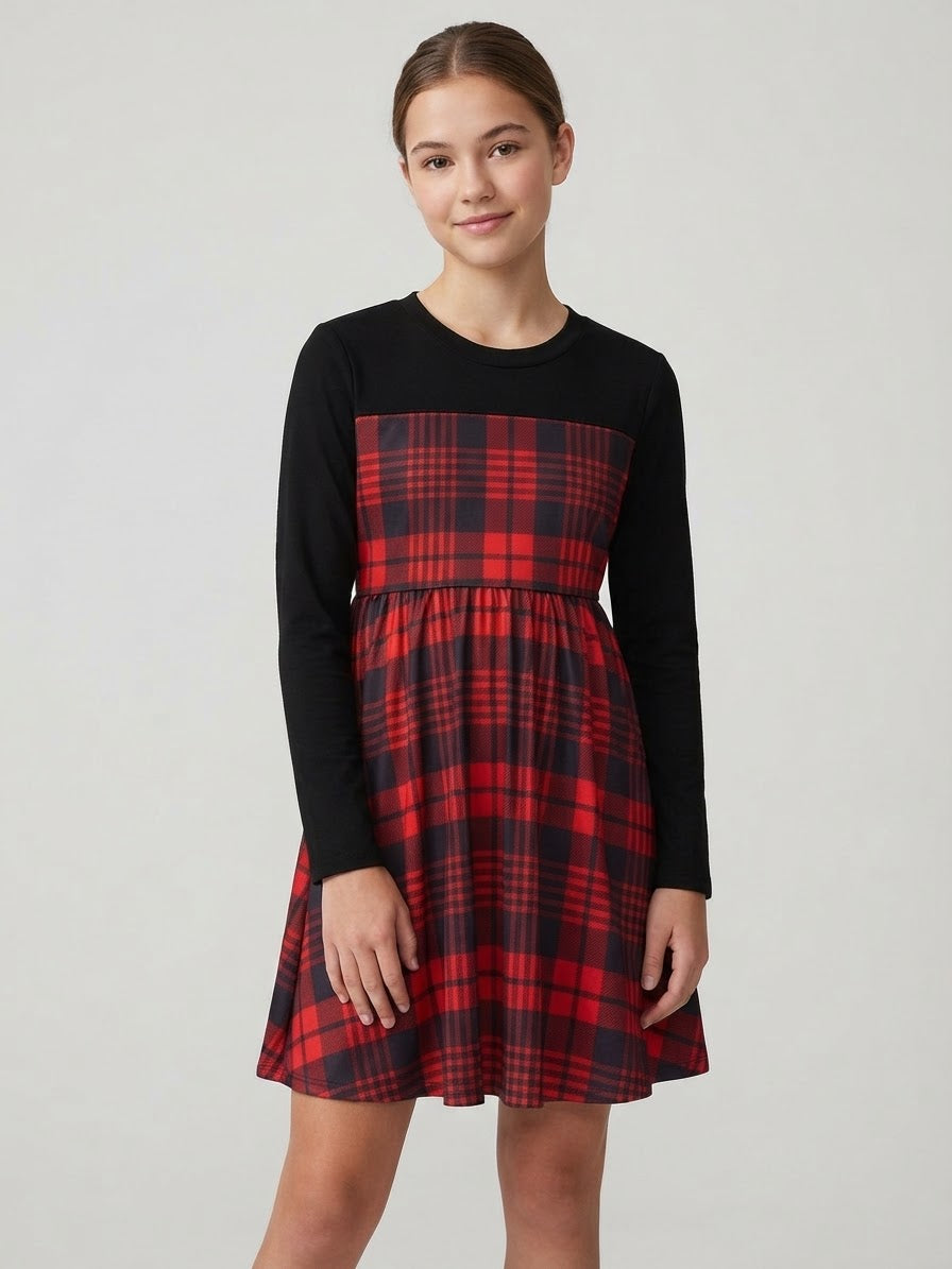 Vestido niña a cuadros rojo y negro ❤️🖤