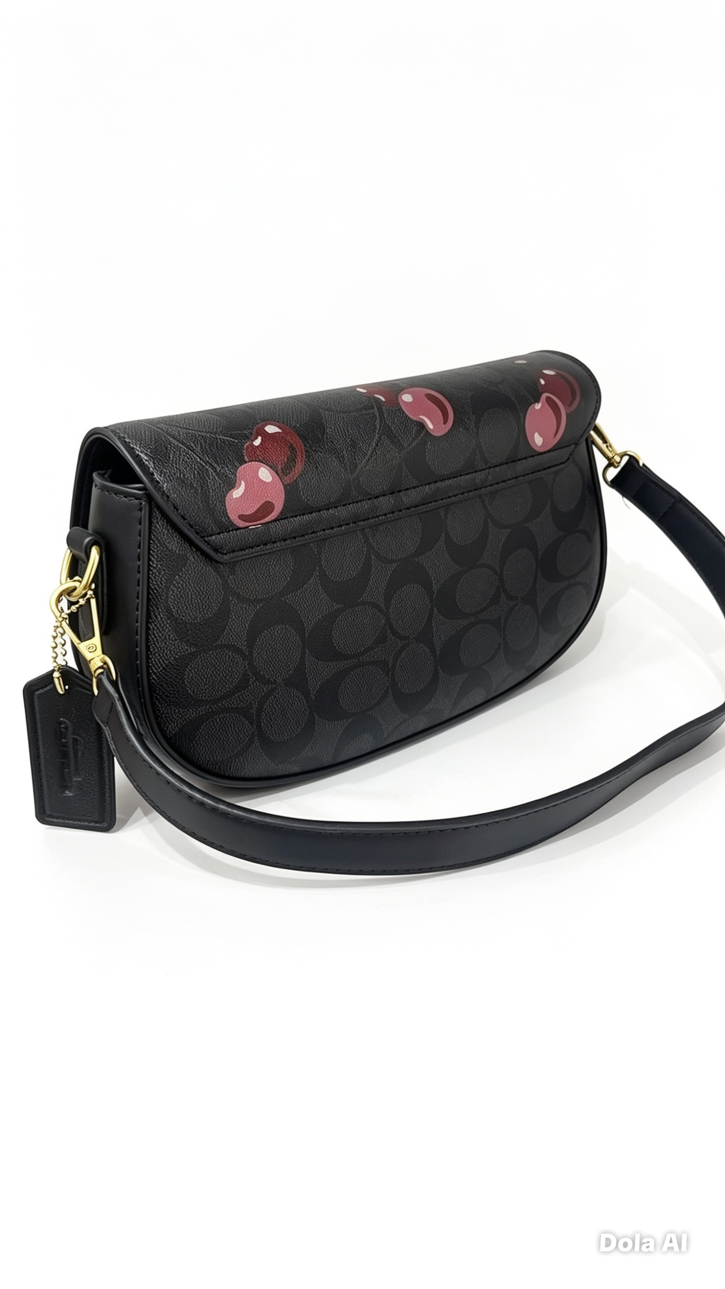 Bolsa Dama CO@CH NEGR@ CON CEREZ@