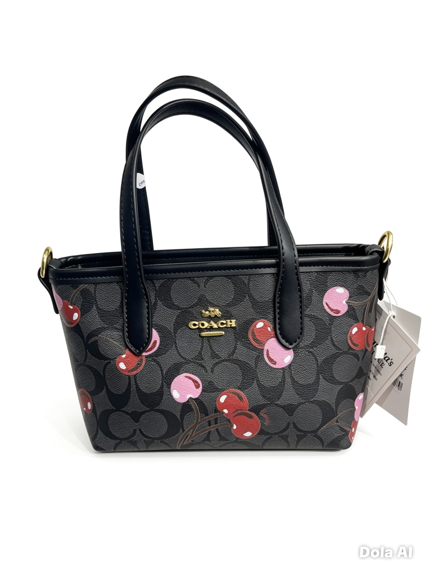 Bolsa Dama CO@CH NEGR@ CON CEREZ@